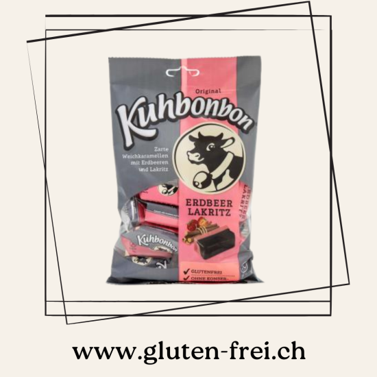 Kuhbonbon Weichkaramell mit Erdbeere & Lakritz glutenfrei